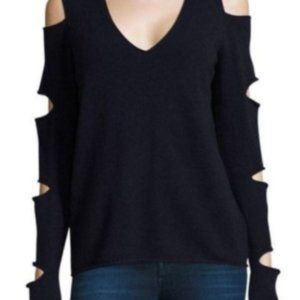 Skull Cashmere Black Cashmere Cutout Sweater - S